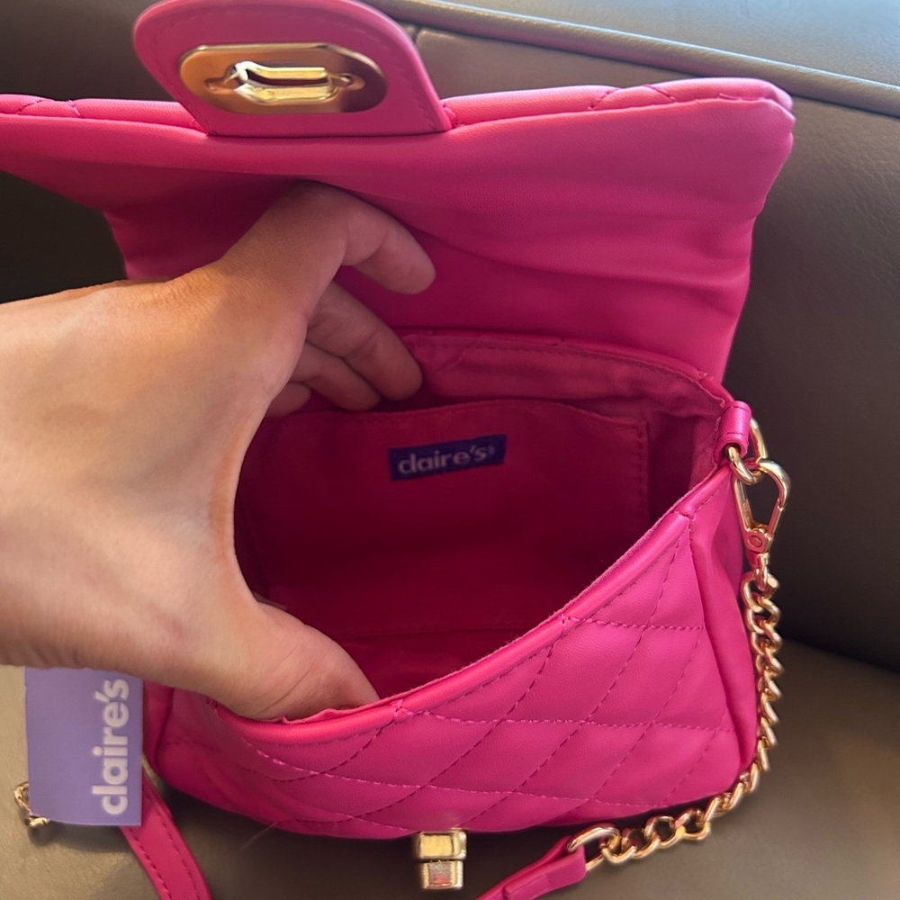 Hot Pink Quilted Crossbody Bag - Picture 13 of 16